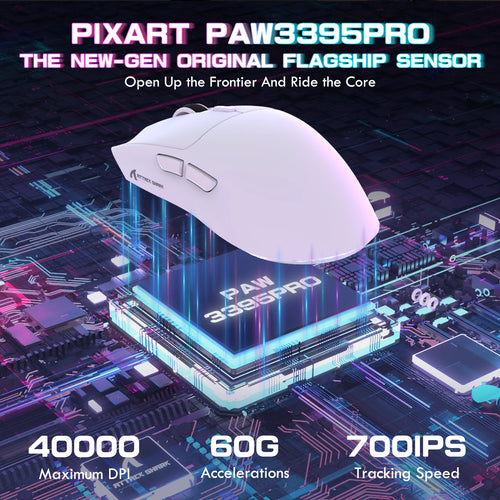 ATTACK SHARK X1 Ultralight Wireless Gaming Mouse with Magnetic RGB Charging Dock,PixArt PAW3395 Pro Sensor,40000DPI for PC/Mac